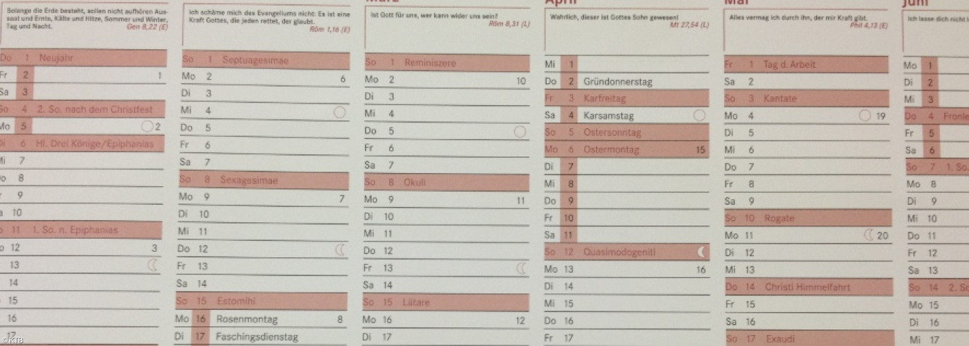 Foto eines Kalenders